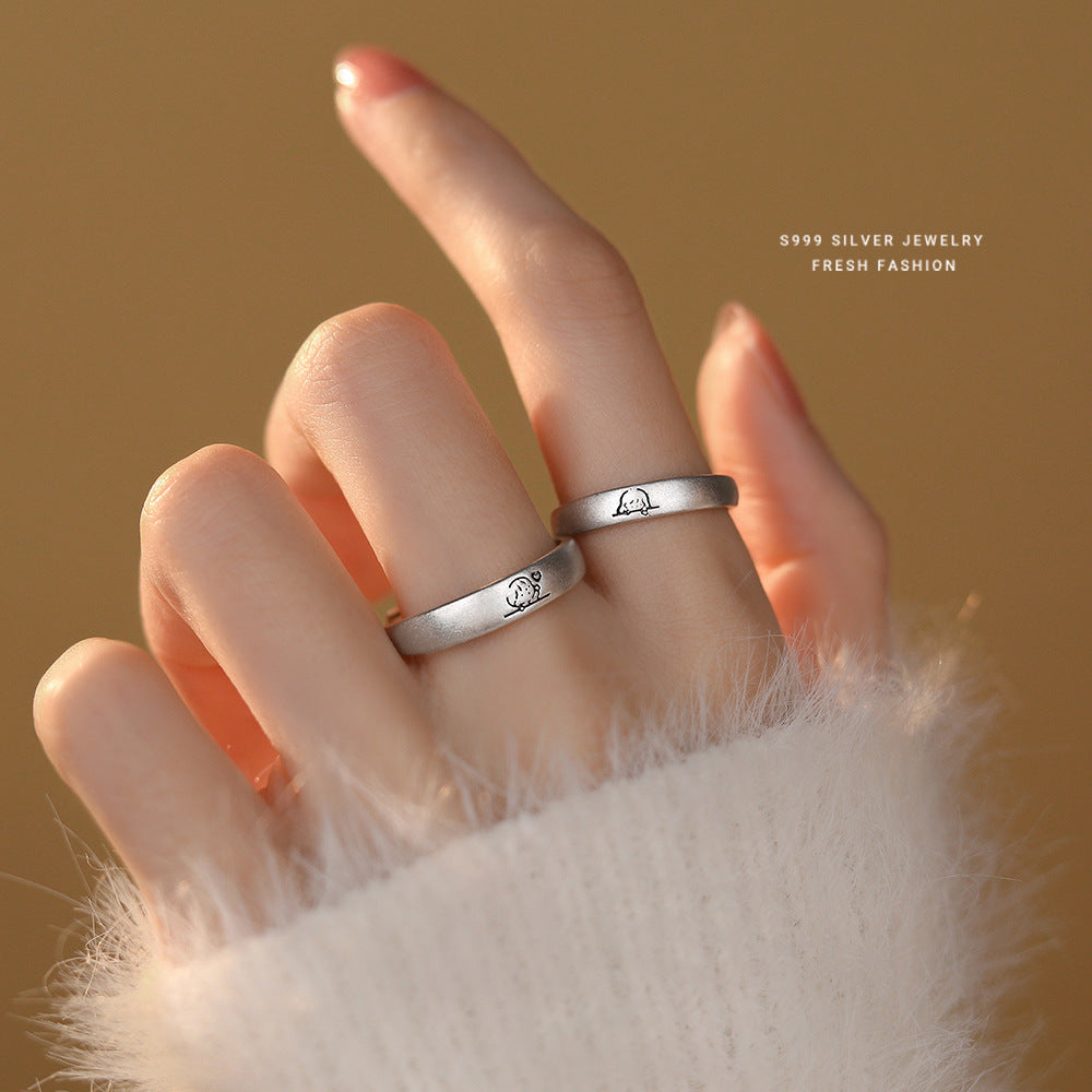 Sterling Sier Cute Refreshing Pure Simple Rings