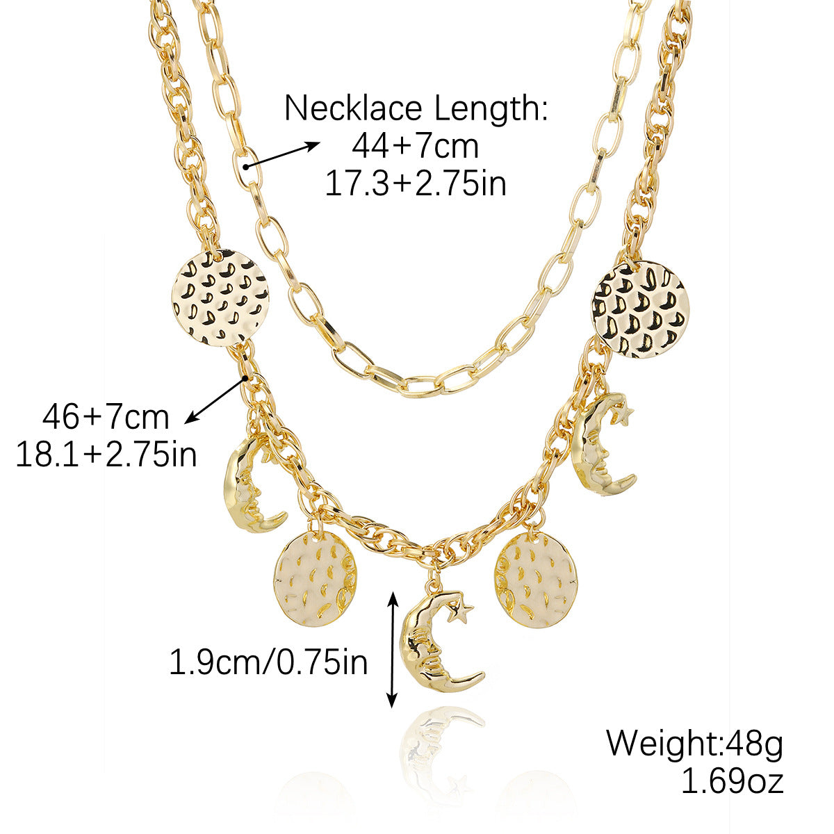 Female Bohemian Metal Ancient Coin Devil's Necklaces