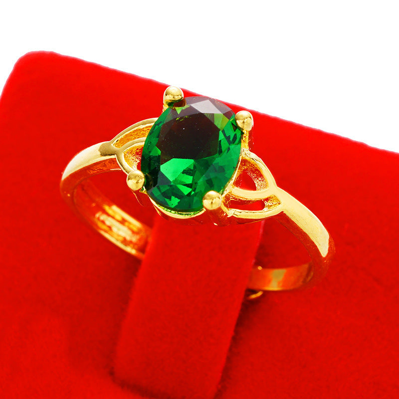 Women's Imitation Diamond Colored Gemstone No Color Rings