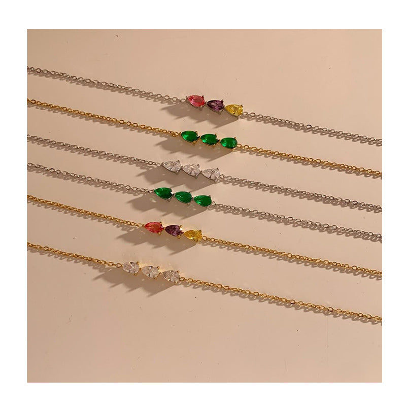 Steel Zircon Design High-grade Exquisite Sweet Bracelets