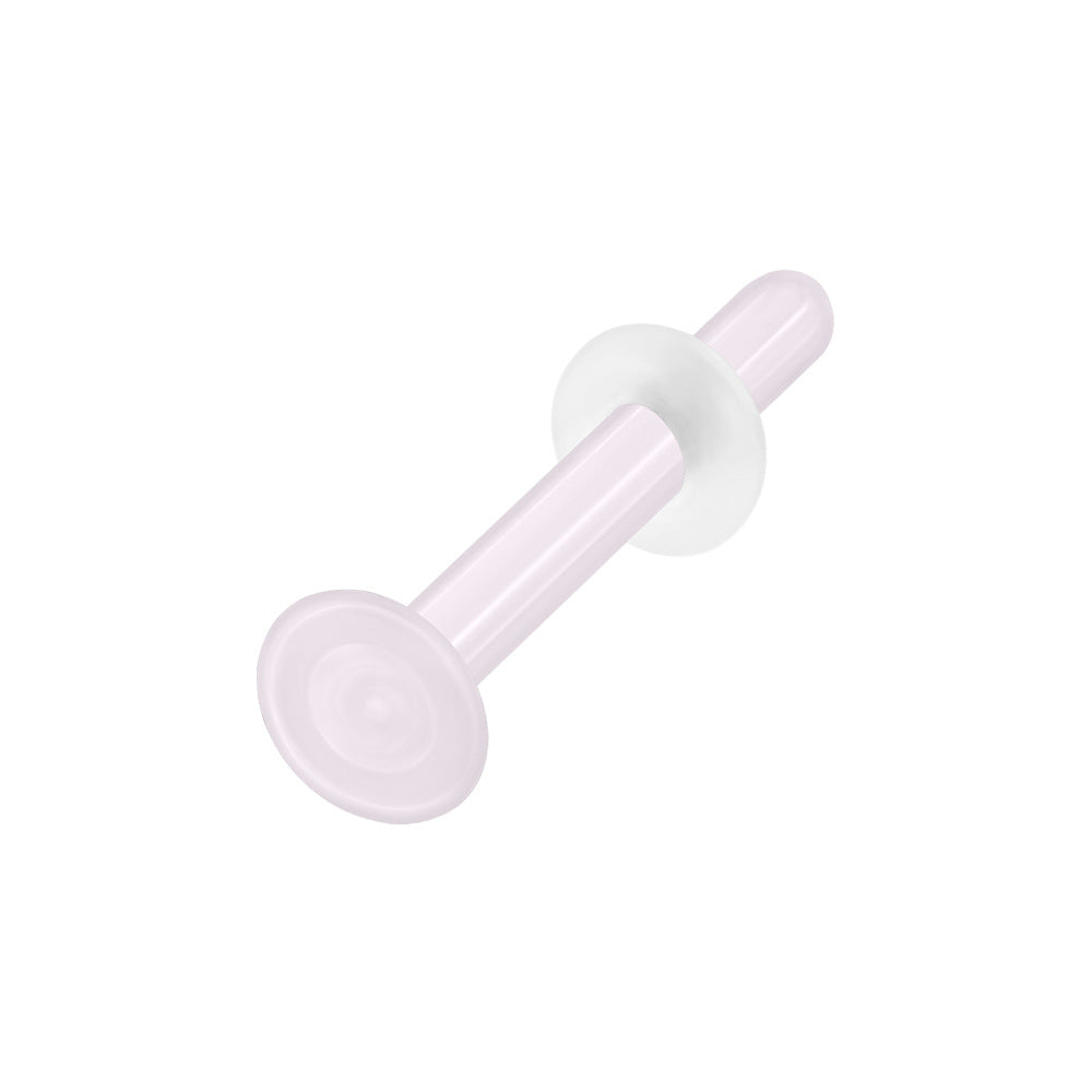 Glass Nose Straight Rod White Transparent Blue Ear Earrings
