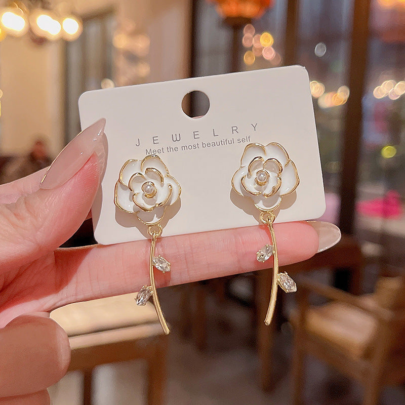 Women's Fresh Flower For Trendy Mori Style High Earrings