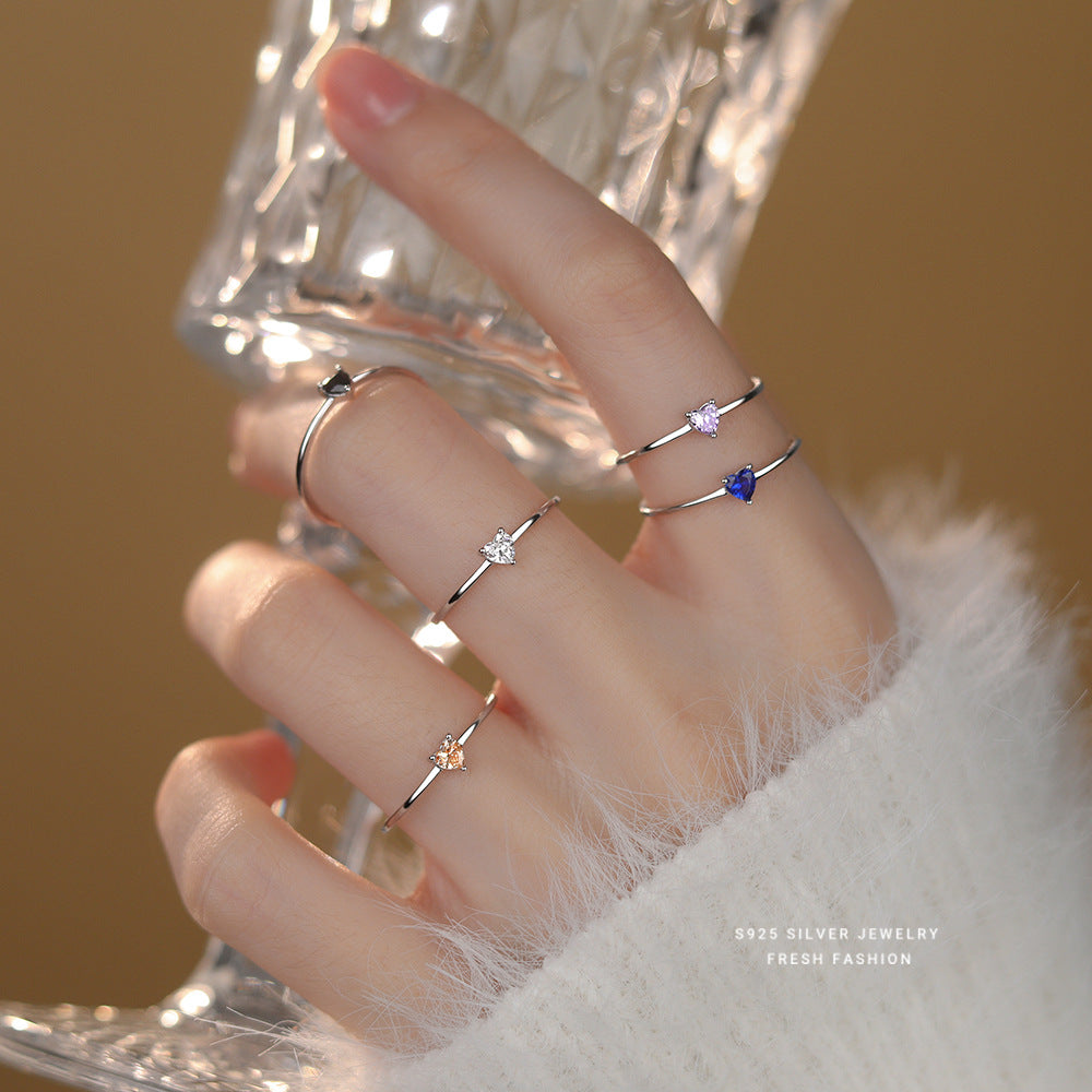 Loving Heart In Sterling Sier White Rings