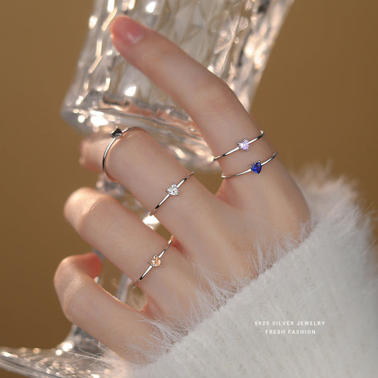 Loving Heart In Sterling Sier White Rings