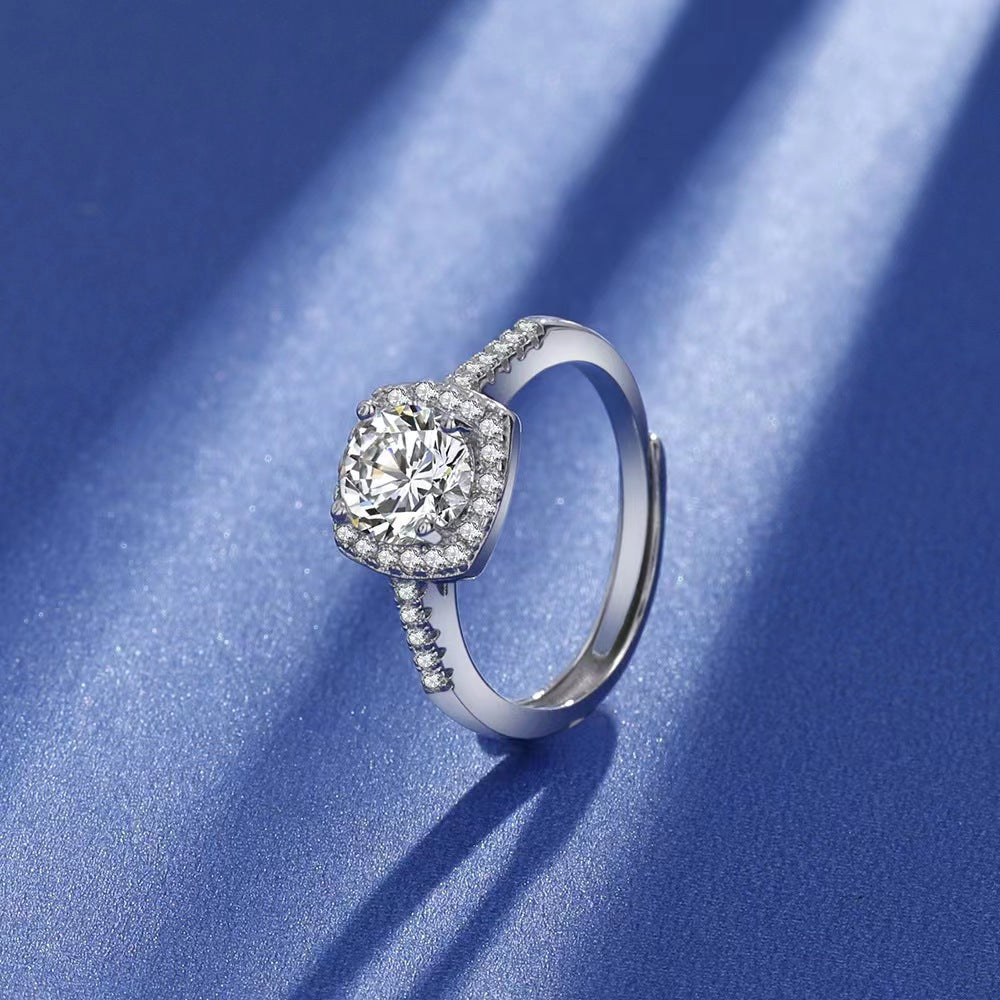 Live Broadcast Sier Moissanite Female Karat Rings