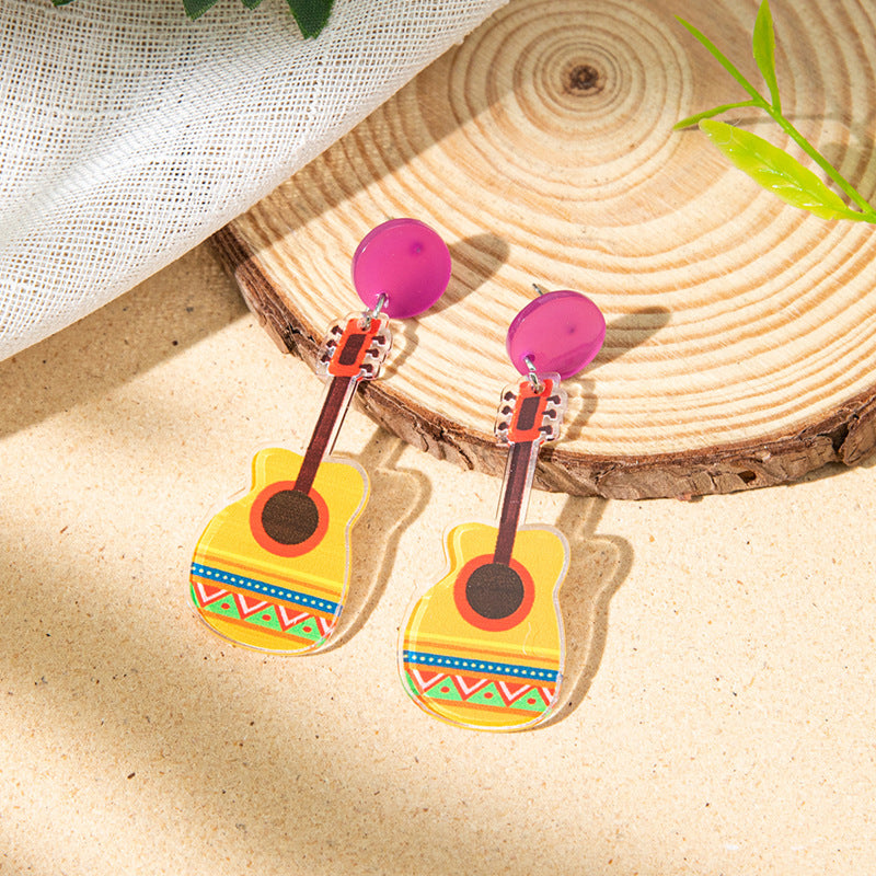 Series Acrylic Female Niche Letter Printing Earrings