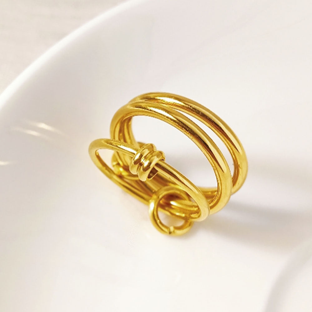 Trinity Temperament Wild Titanium Steel Female Rings