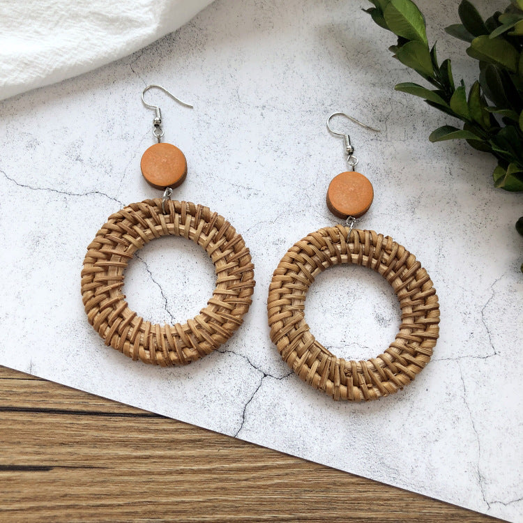 Woven Handmade Bohemian Vacation Female Ethnic Earrings