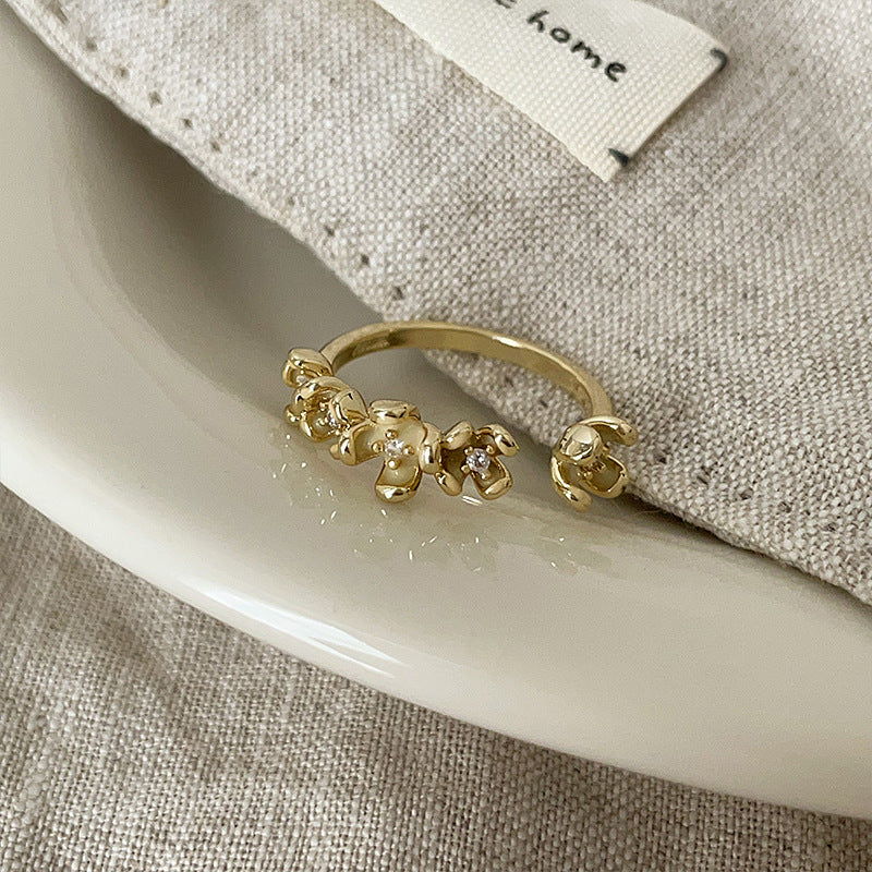 Sweet Cute Color Butterfly Opening Collection Female Personality Rings