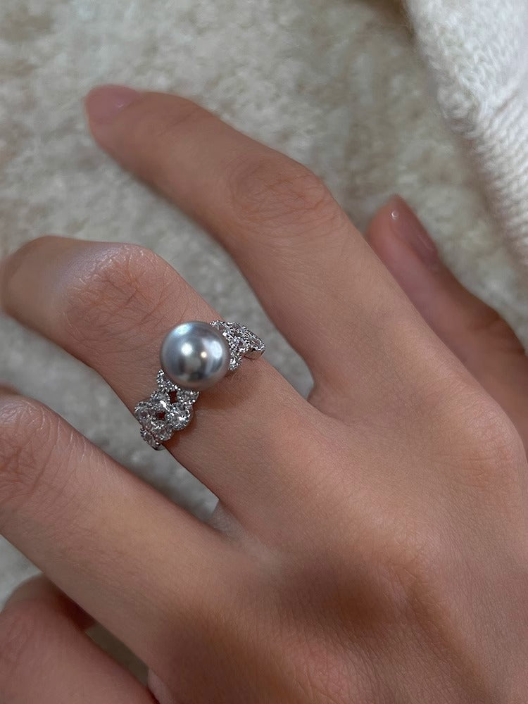 Sier Pearl Niche High Sense Temperament Rings