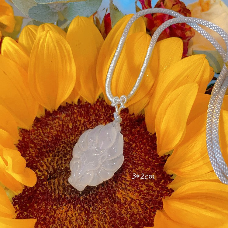 Buckle Chalcedony Fox Gourd Flower Moon Necklaces