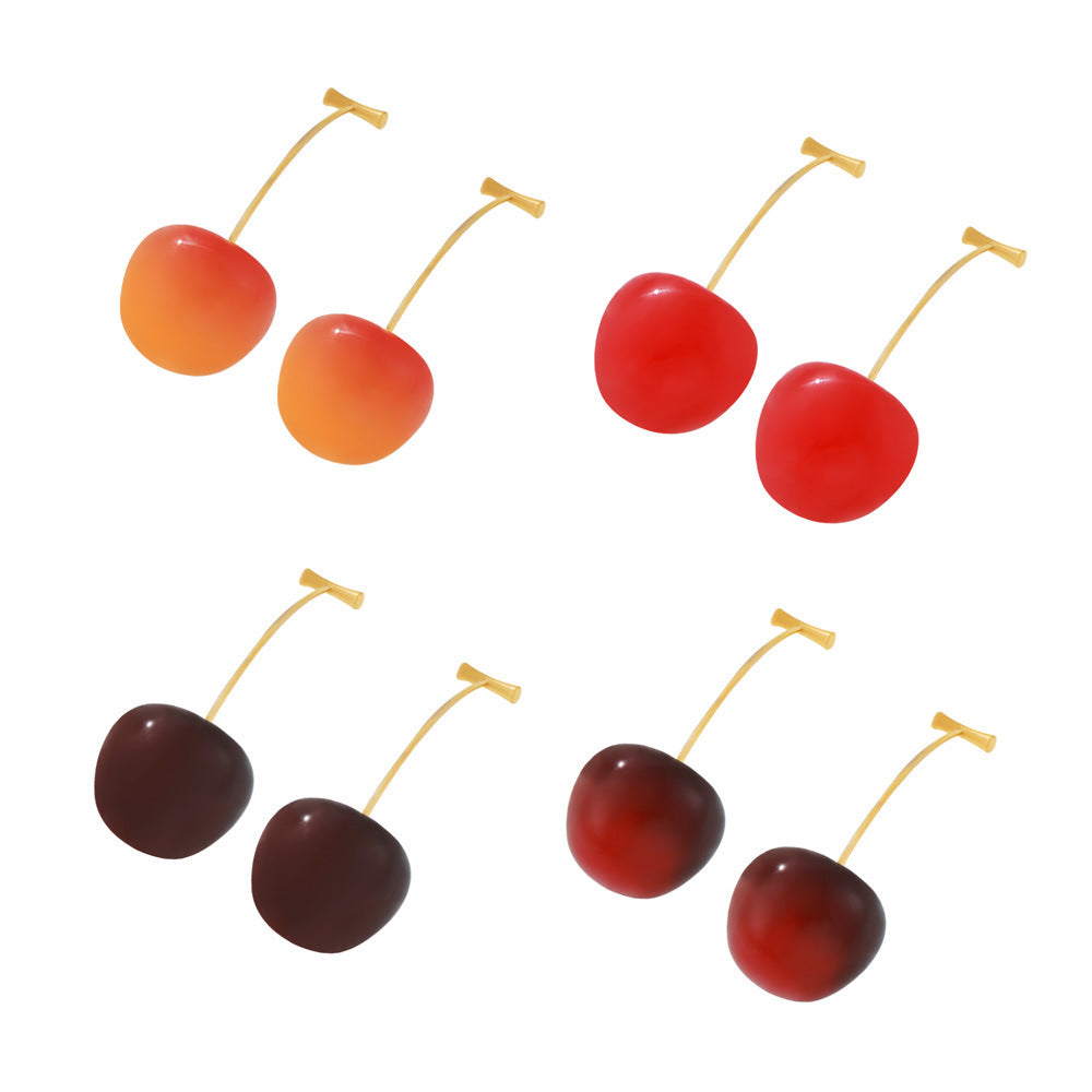 Cherry Long Female Personality Stainless Steel Earrings