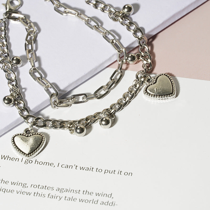 Women's Couple Style Round Beads Love Cold Design Bracelets