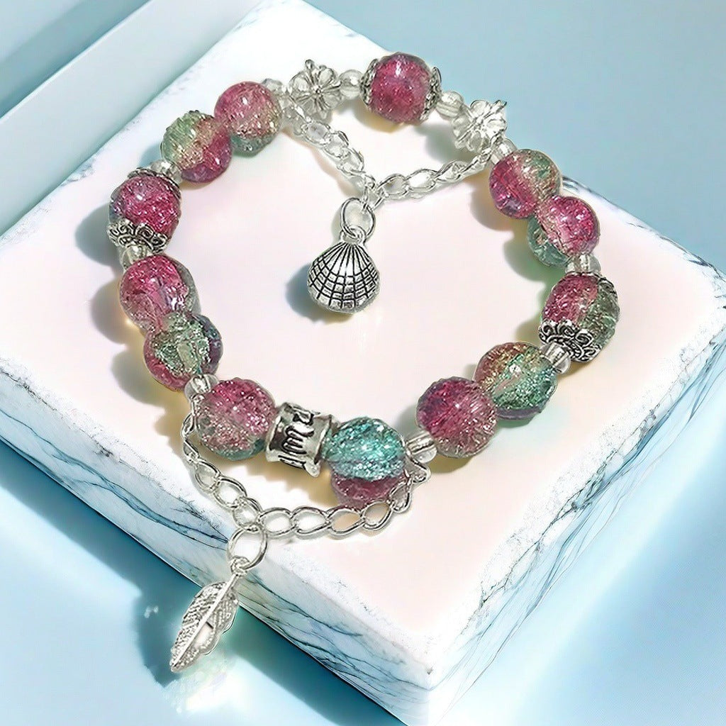 Jade Broken Glaze Feather Female Temperament Bracelets