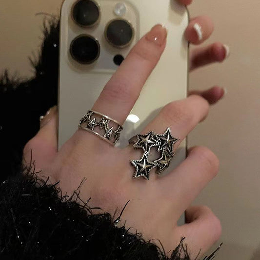 Retro Couple Index Finger Niche Design Rings