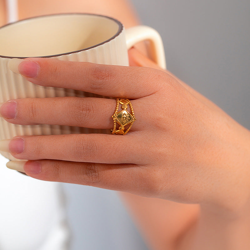 Leaf Love Polka Dot Knotted Titanium Rings
