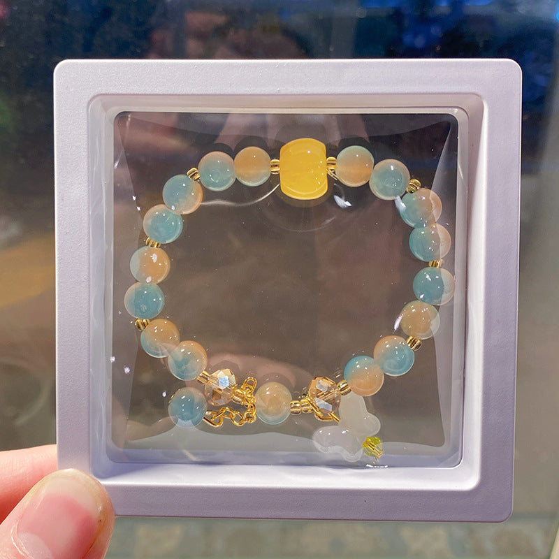 Children's Butterfly String Beads Cute Glaze Niche Bracelets