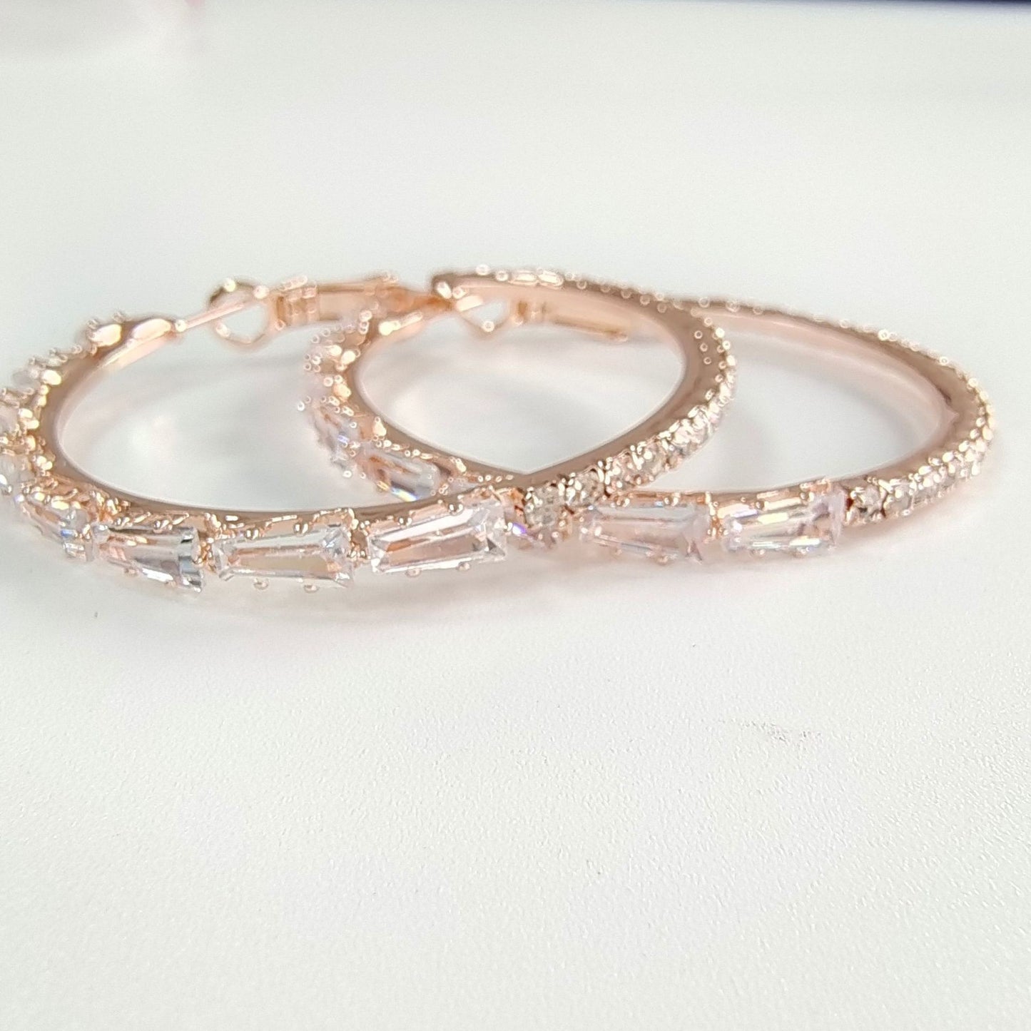 Simplicity Exaggeration Big Circle Micro Inlaid Zircon Copper Earrings