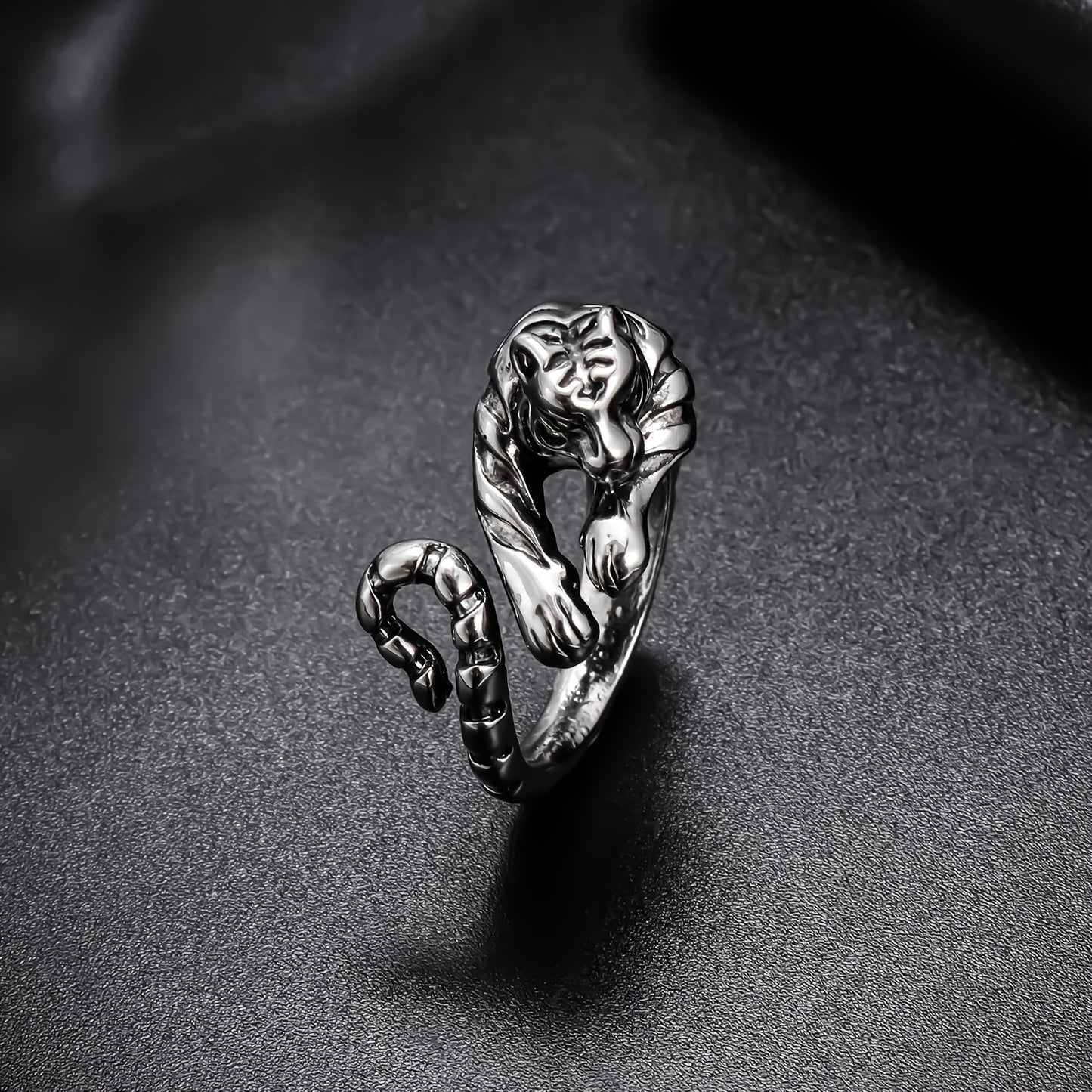 Tiger Open Alloy Retro Personality Minimalism Rings