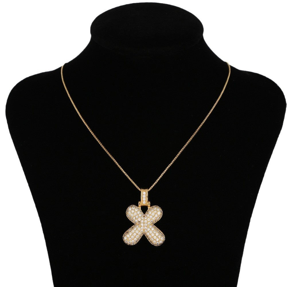 Women's Letter Ornaments English Zircon For Pendants