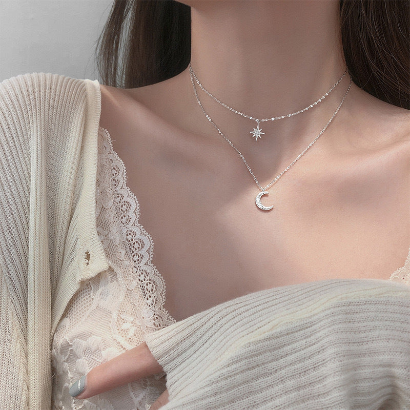 Asterism Moon Female Niche Clavicle Chain Design Sense Light Necklaces