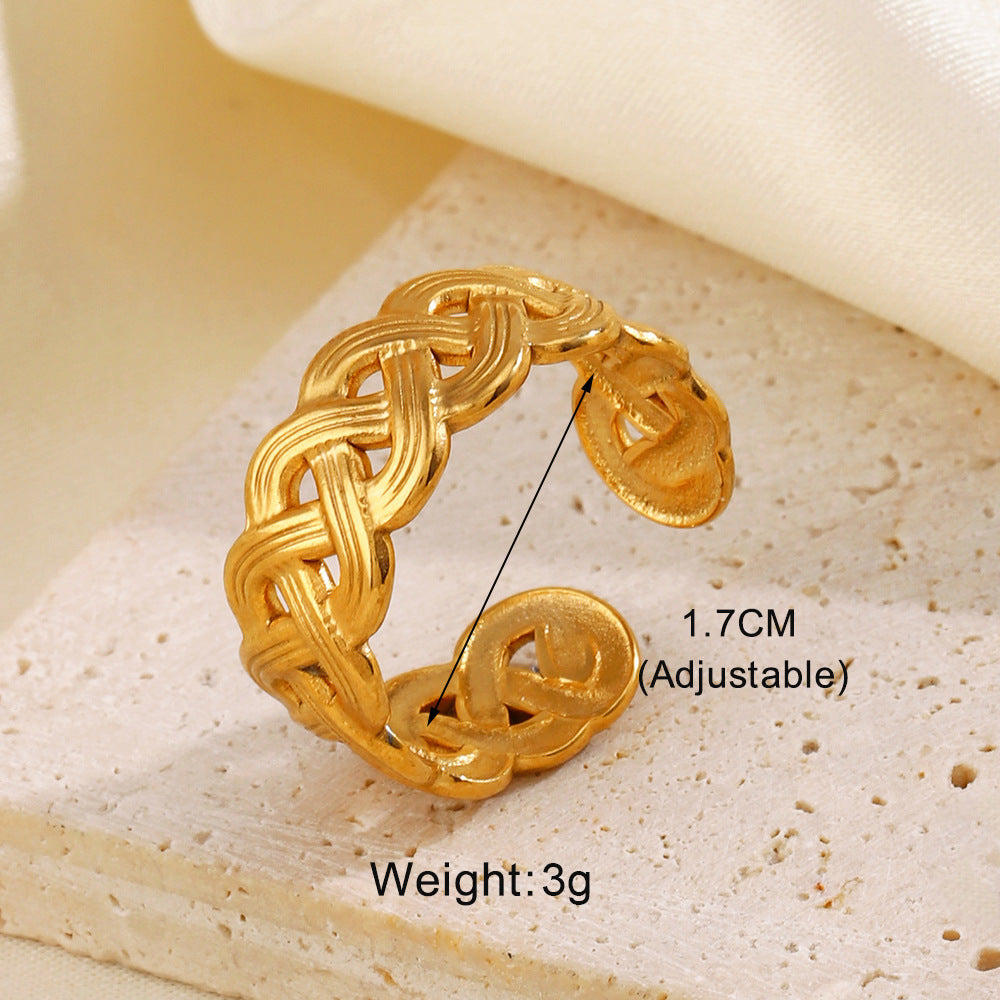 Stainless Steel Shaped Geometric Open Niche Design Rings