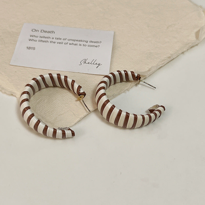 Retro Circle Zebra Print Leopard Elegant Earrings