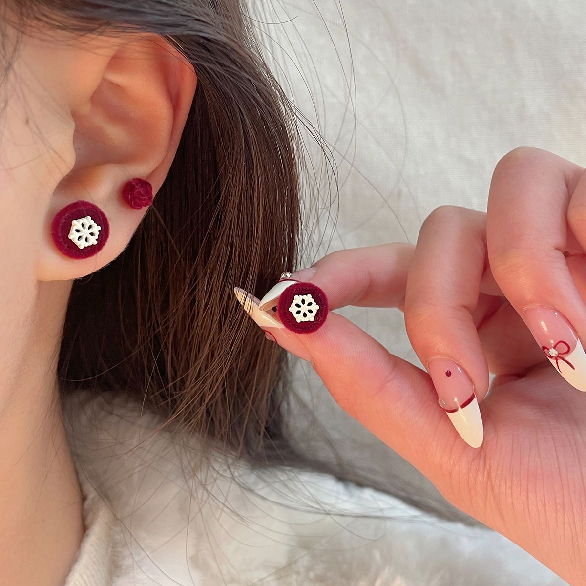 Earings Set Female Sier Needle Fairy Butterfly Niche Rings