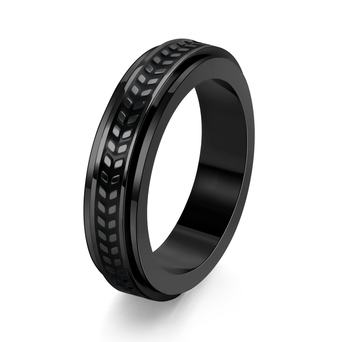 Women's & Men's Stainless Steel Olive Leaf Rotatable Classic Rings