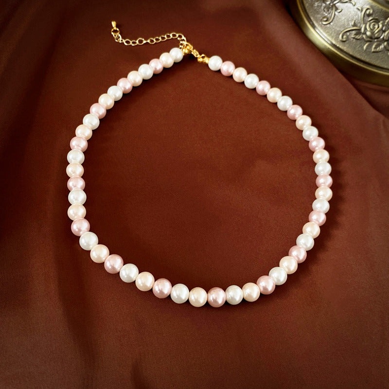 French Style Temperament Geometric Pearl Vintage Fashion High Necklaces