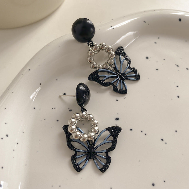 Graceful Sweet Cool Style Black Butterfly Rings