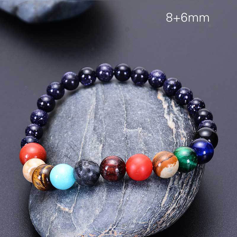 Live Broadcast Volcanic Rock Black Agate Map Stone Beaded Bracelets