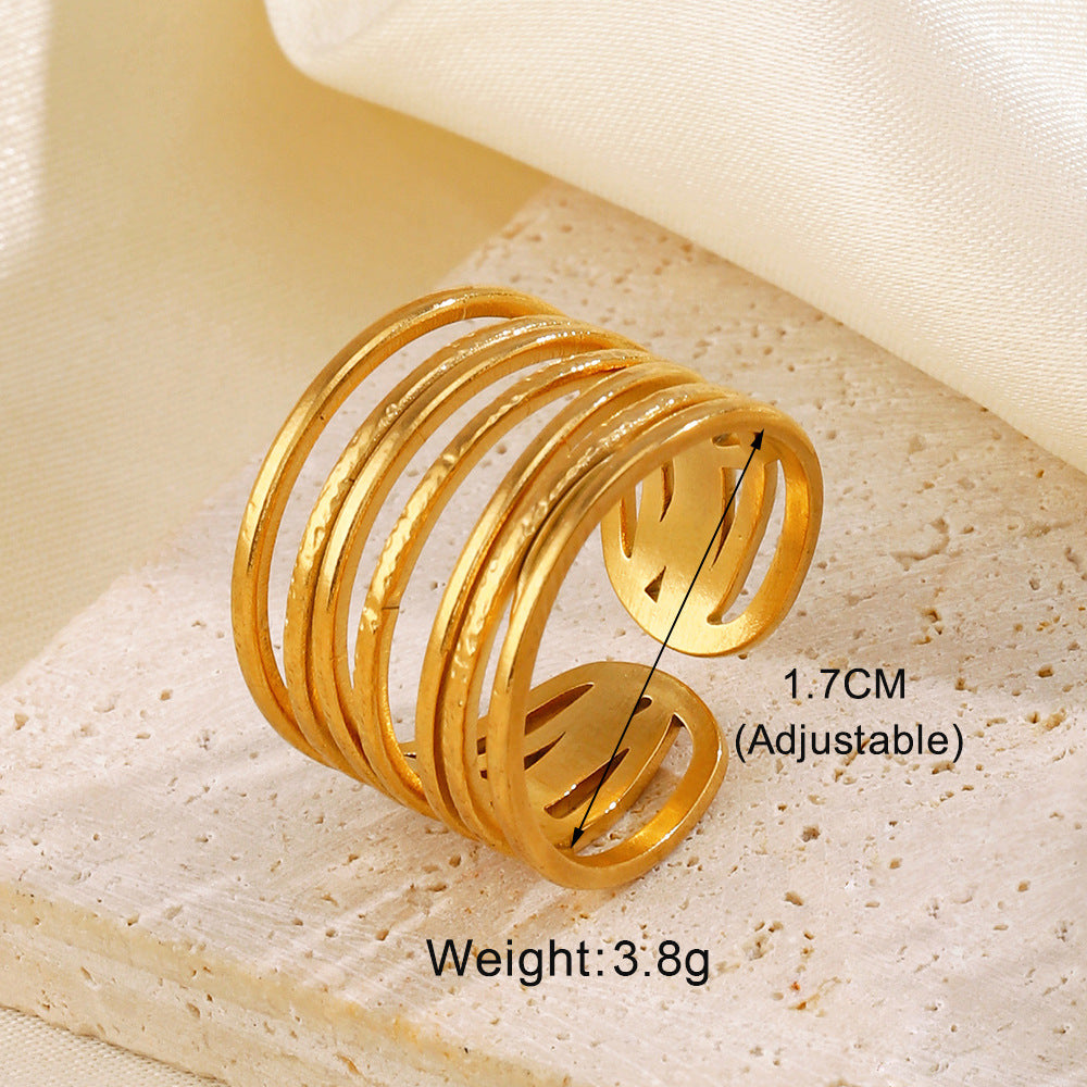 Stainless Steel Shaped Geometric Open Niche Design Rings