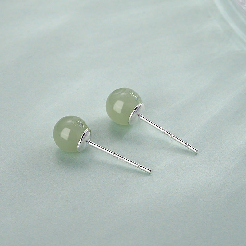 Retro French High-grade Elegant Ear Fashionable Jade Earrings