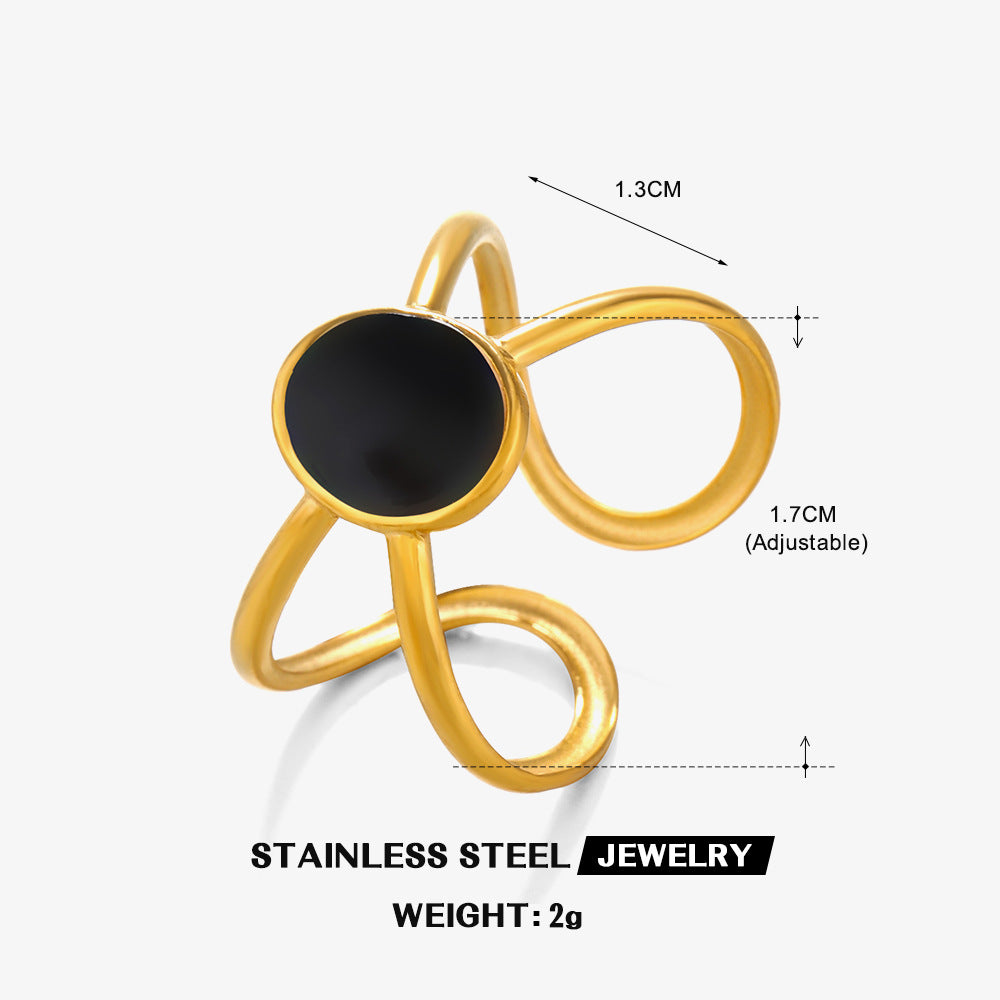 Women's Dribble Sst Personalized Hip Hop Line Cross Rings