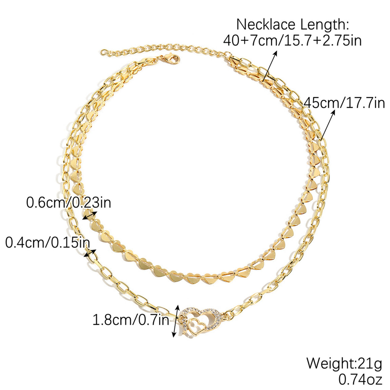 Durable Heart-shaped Thanksgiving Ornament Three-dimensional Love Necklaces