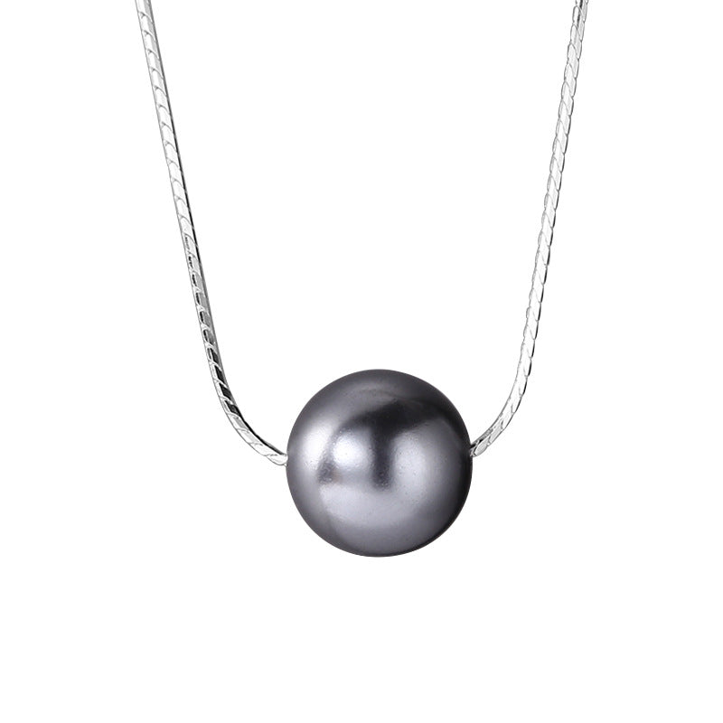 Women's Sterling Sier Perfect Circle Pearl Snake Necklaces