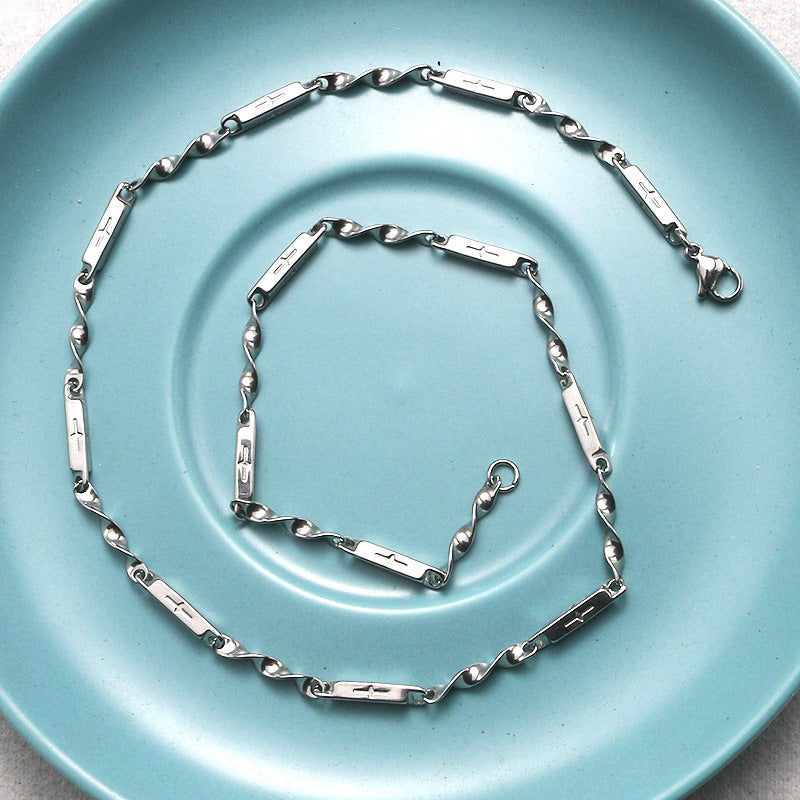 Titanium Steel Diamond Melon Seeds Chain Hip Hop Necklaces