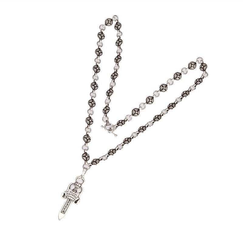 Electroplated Big Sword Sweater Chain Distressed Necklaces