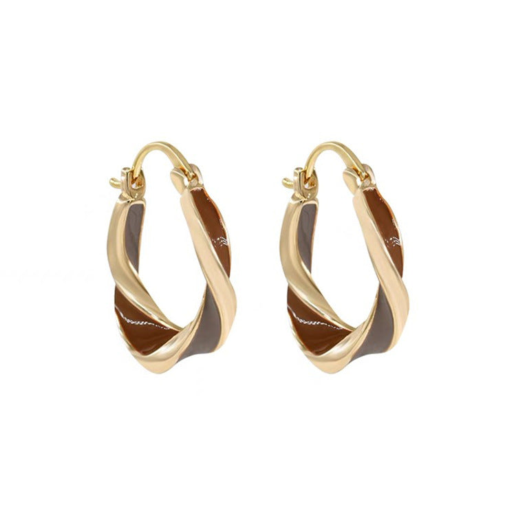 Women's Retro Twisted Dripping Metal For Niche Earrings