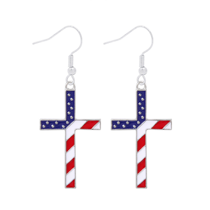 Alloy Dripping Oil Stars Stripes National Rings