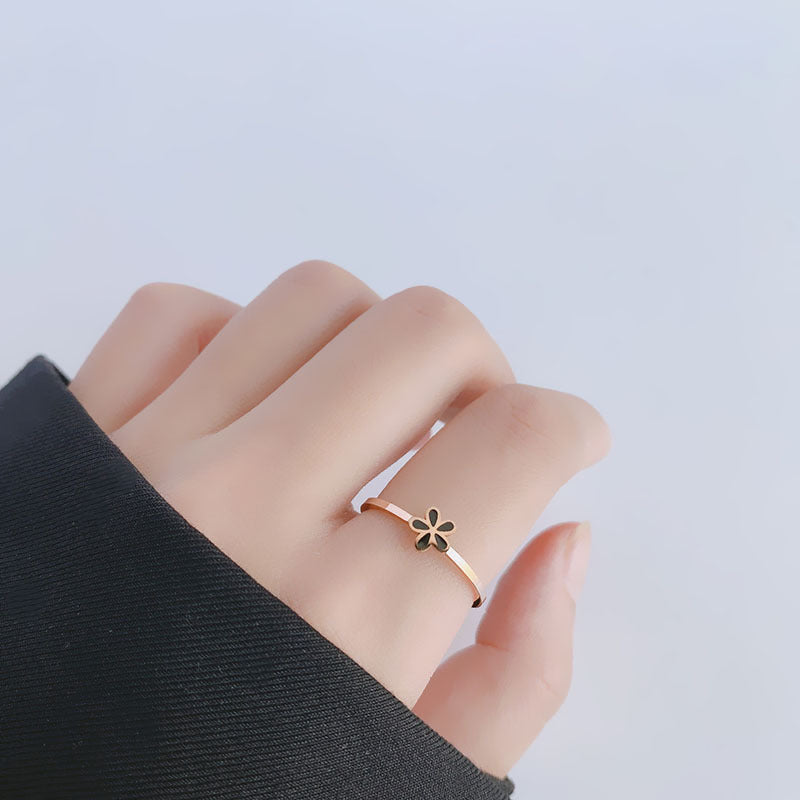 Women's Small Personalized Exquisite Titanium Steel Color Rings