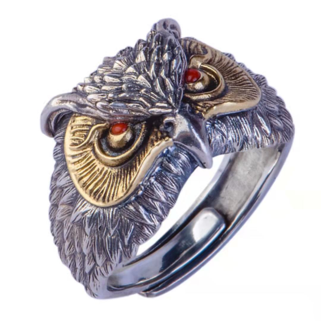 Retro Domineering Eagle Open Head Forefinger Rings
