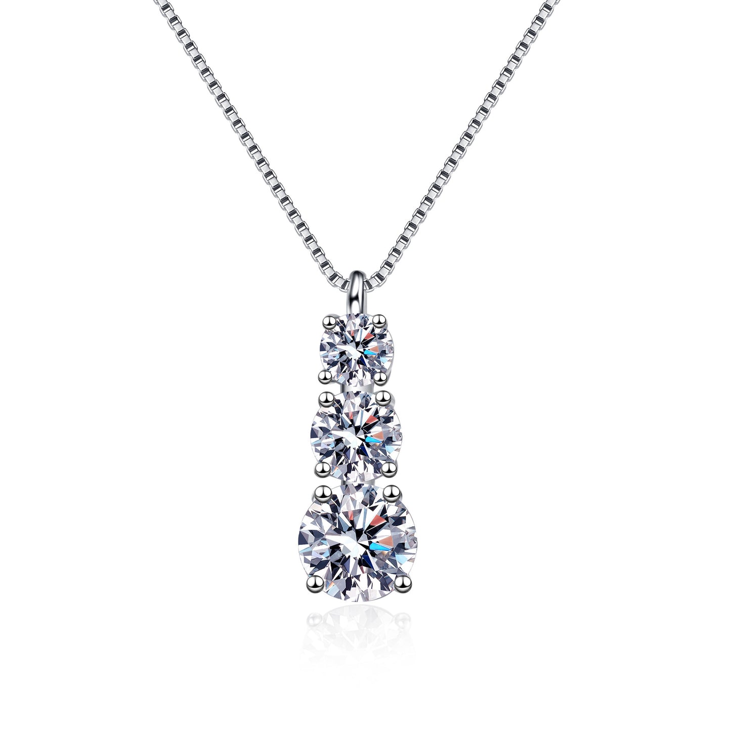 Gold Plated Sterling Sier Moissanite Clavicle Necklaces