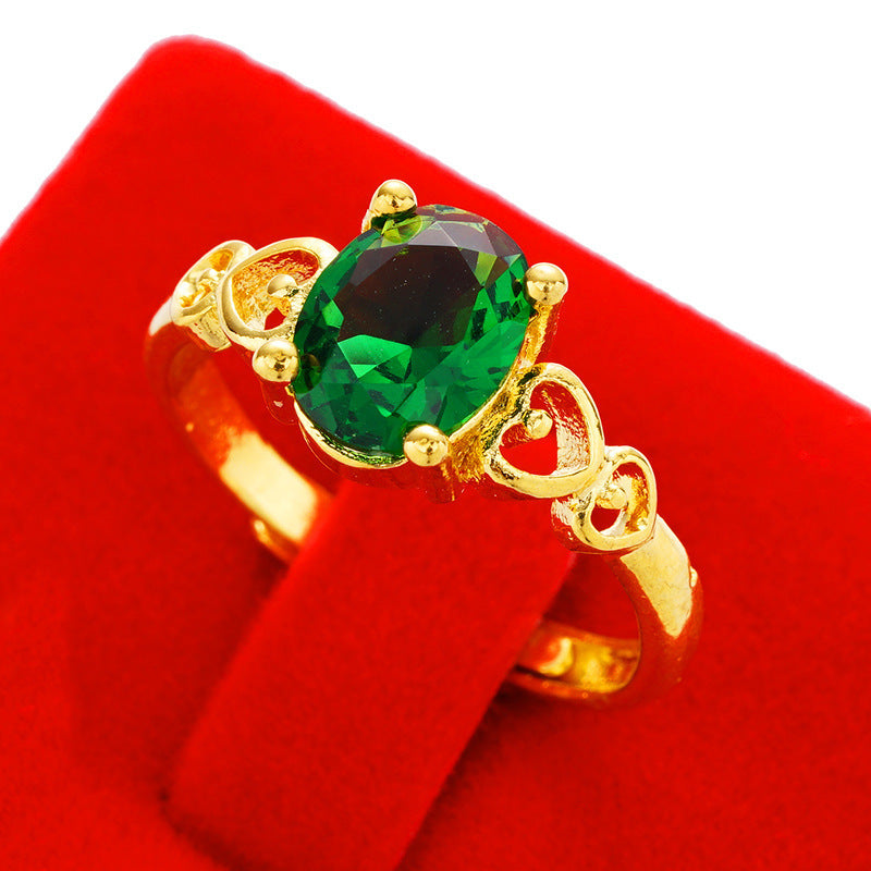 Women's Imitation Diamond Colored Gemstone No Color Rings