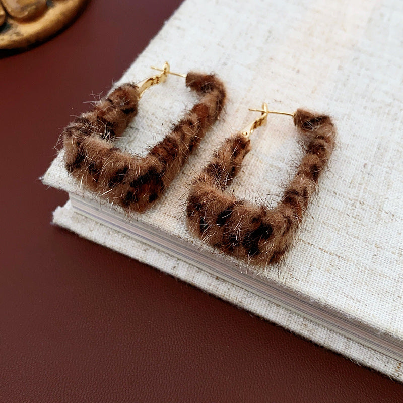 Sier Geometric Niche Design Elegant High-grade Earrings