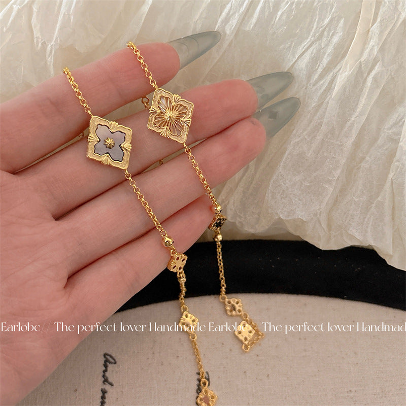 Women's Hand-made Design Double-sided Shell Zircon Light Bracelets