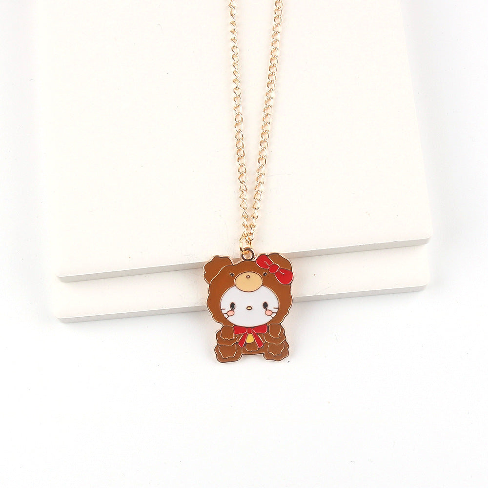 Cute Cartoon Simple Clow Oil Dripping Necklaces