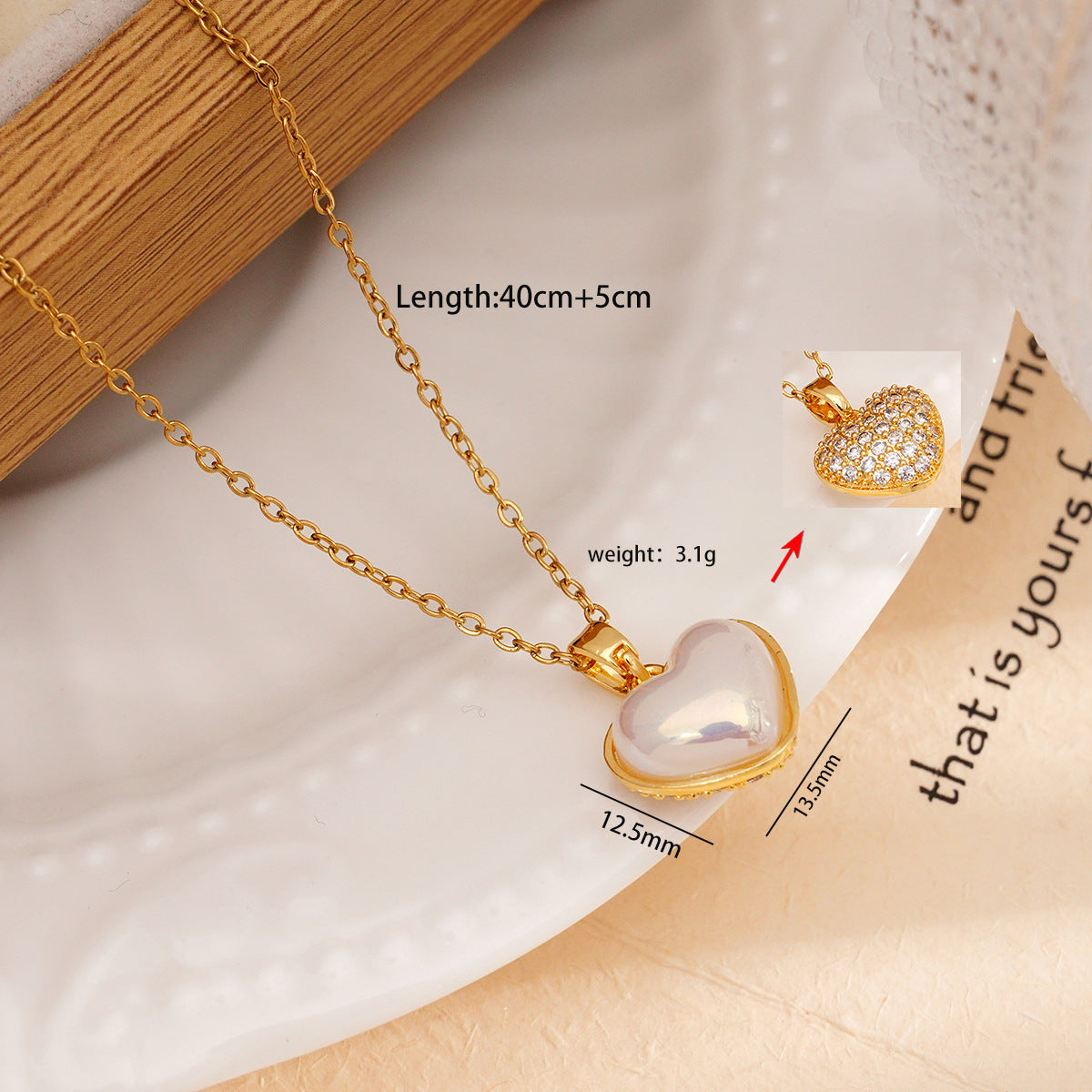Women's Titanium Steel Double-sided Heart Trendy Simple Necklaces