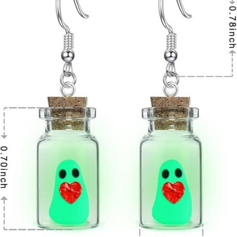 Stereo Luminous Ghost Pumpkin Corn Sugar Earrings